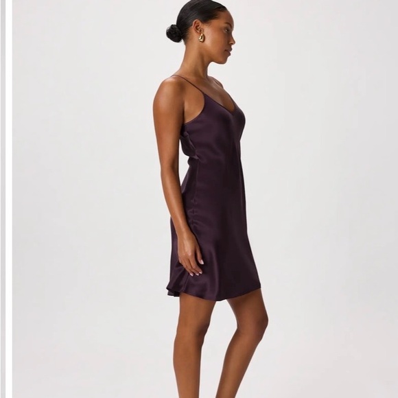 QUINCE SILK MINI SLIP DRESS
***LAVA SMOKE COLOR***
New with tag 
Size small - Picture 6 of 7